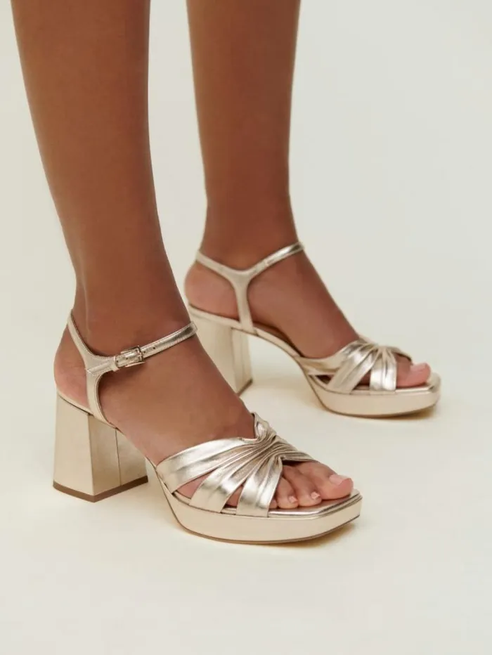 The Reformation Maize Platform Sandal Gold 8211 WeddingsShoes
