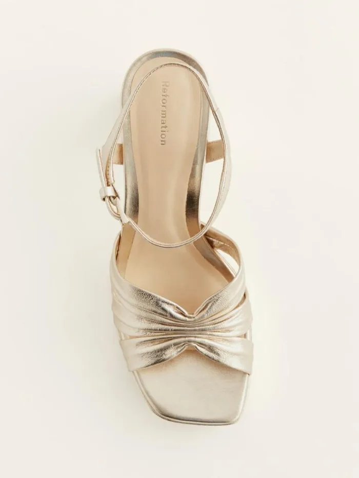 The Reformation Maize Platform Sandal Gold 8211 WeddingsShoes