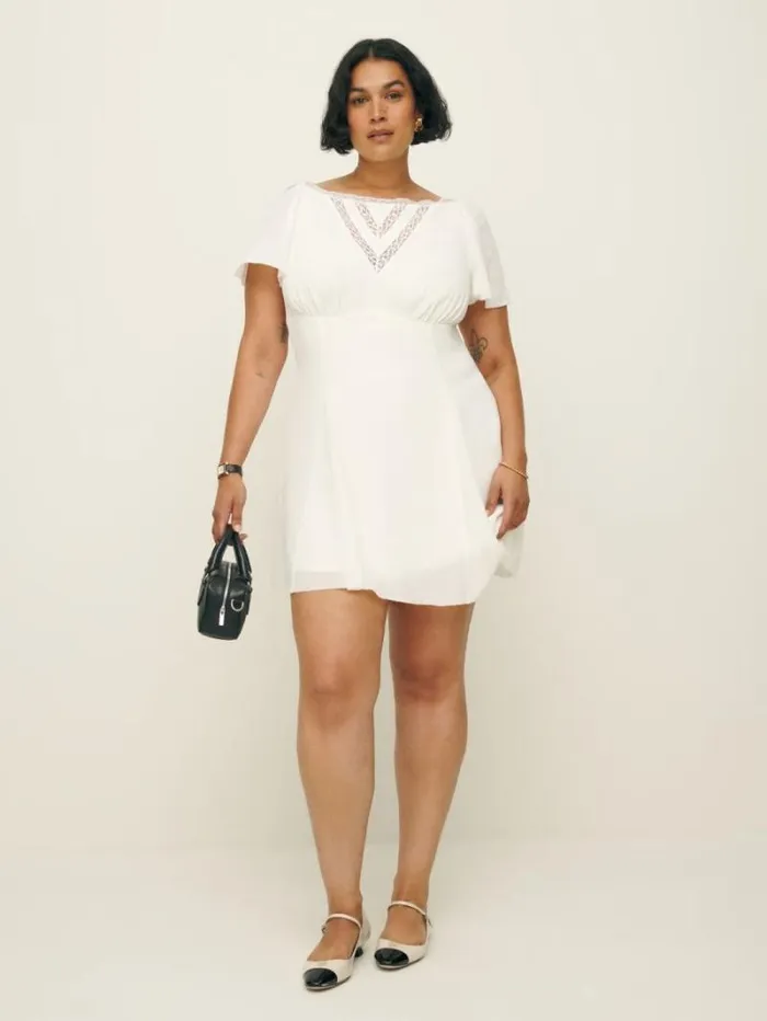The Reformation Malena Dress Es White 8211 Clothing