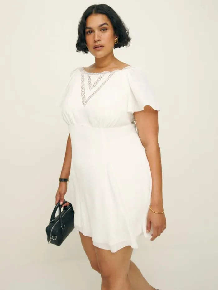 The Reformation Malena Dress Es White 8211 Clothing