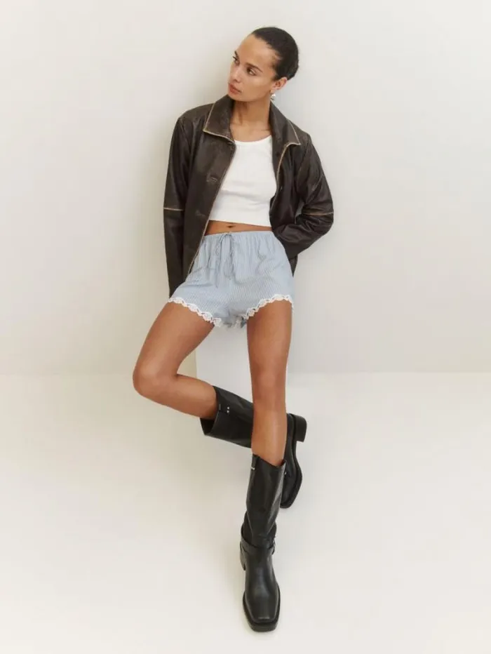 The Reformation Marley Short Bueno Stripe 8211 Clothing