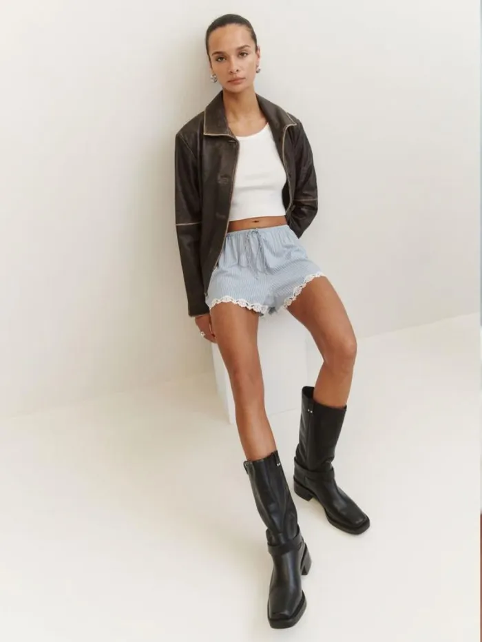 The Reformation Marley Short Bueno Stripe 8211 Clothing