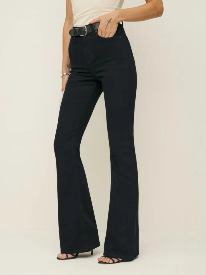 The Reformation Marlow Super Stretch High Rise Flare Jeans Black 8211 Clothing The Reformation Marlow Super Stretch High Rise Flare Jeans Black 8211 Clothing