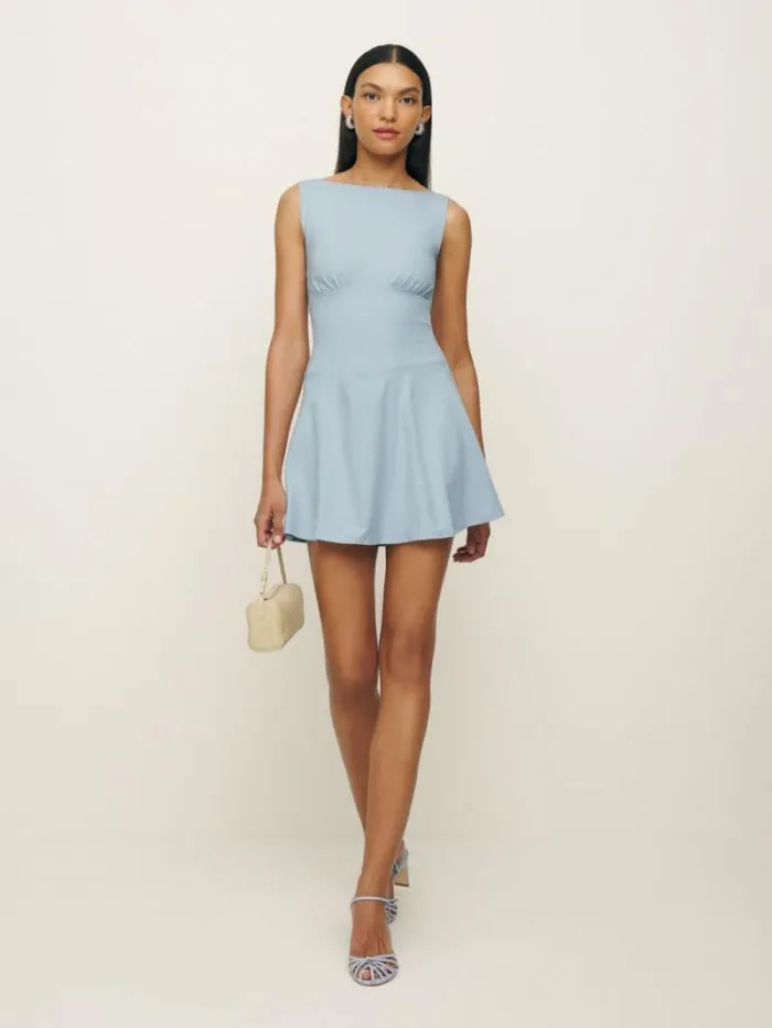 The Reformation Mayve Knit Dress Mineral 8211 Clothing