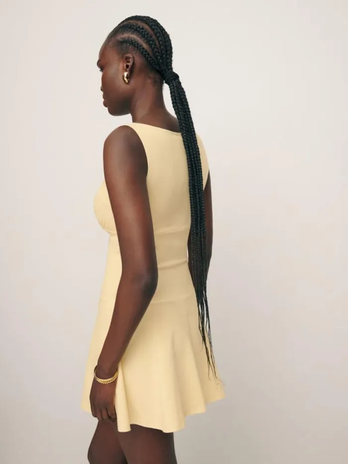 The Reformation Mayve Knit Dress Parmesan 8211 Clothing