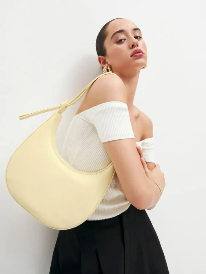 The Reformation Medium Rosetta Shoulder Bag Parmesan 8211 Bags