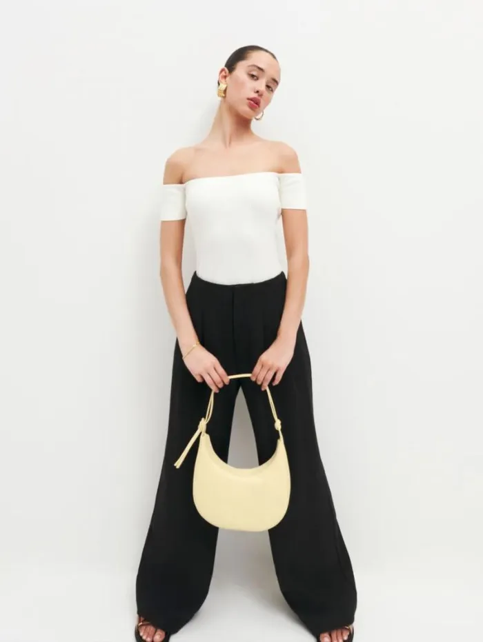 The Reformation Medium Rosetta Shoulder Bag Parmesan 8211 Bags