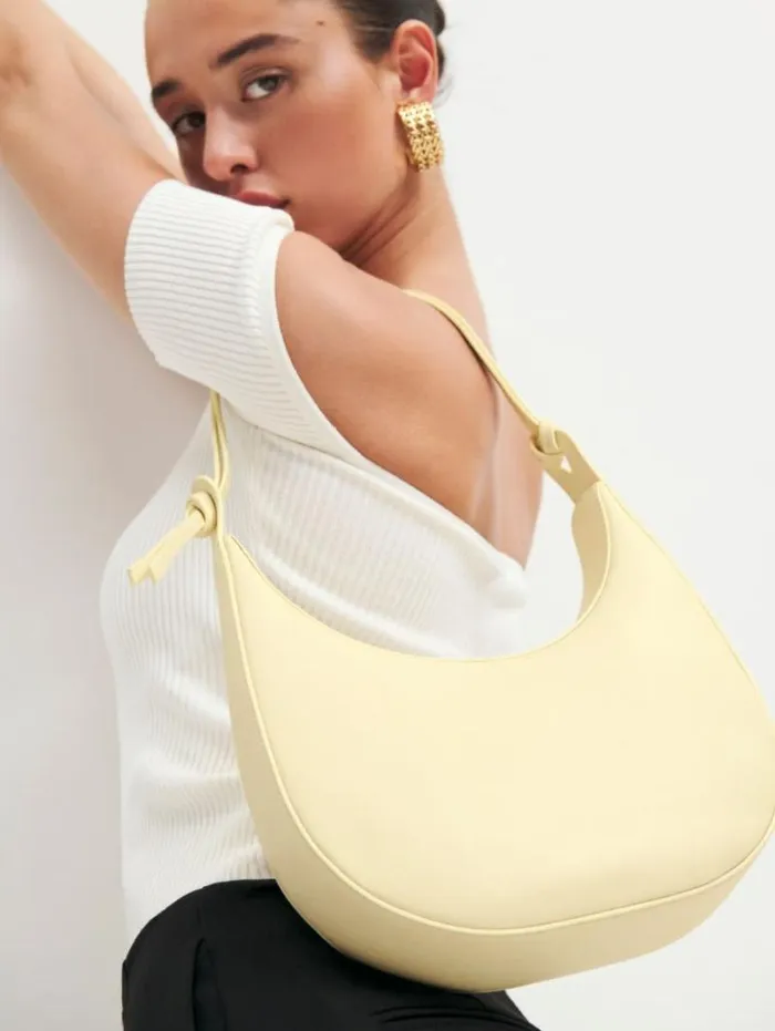 The Reformation Medium Rosetta Shoulder Bag Parmesan 8211 Bags