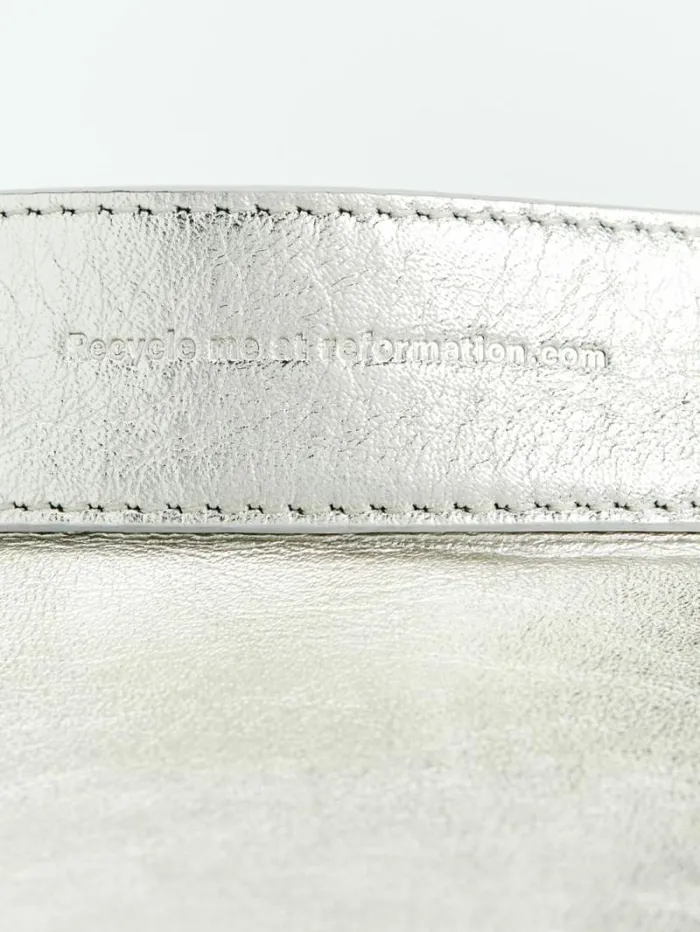 The Reformation Medium Rosetta Shoulder Bag Tumbled Silver 8211 Bags