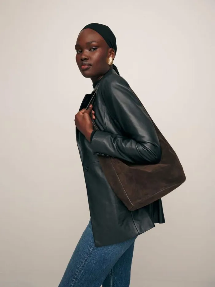 The Reformation Medium Silvana Bucket Bag Boss Suede 8211 Bags