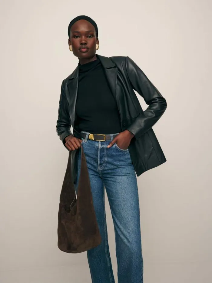 The Reformation Medium Silvana Bucket Bag Boss Suede 8211 Bags
