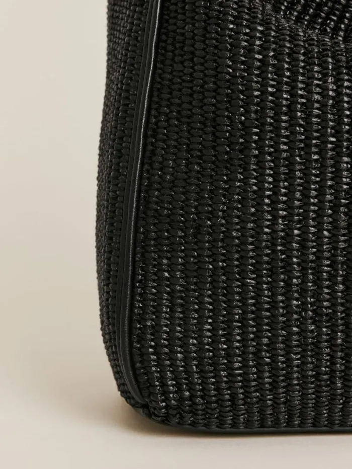 The Reformation Medium Vittoria Tote Bag Black Raffia 8211 Bags