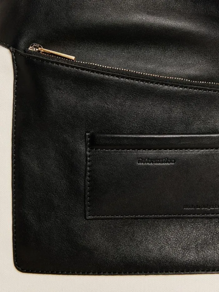 The Reformation Medium Vittoria Tote Bag Black Raffia 8211 Bags