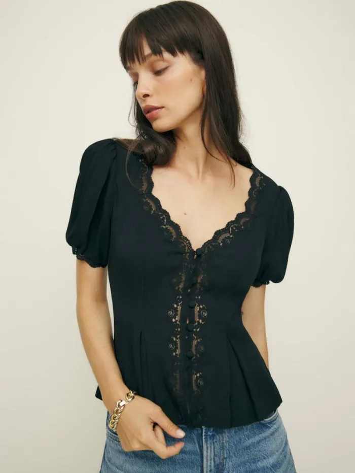 The Reformation Minette Top Black 8211 Clothing