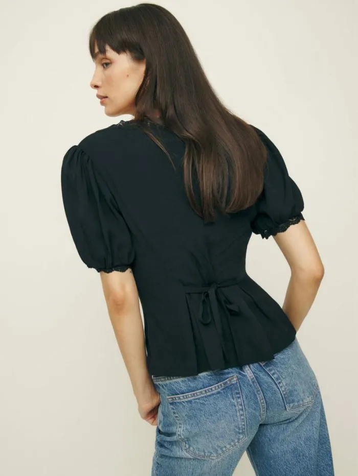 The Reformation Minette Top Black 8211 Clothing