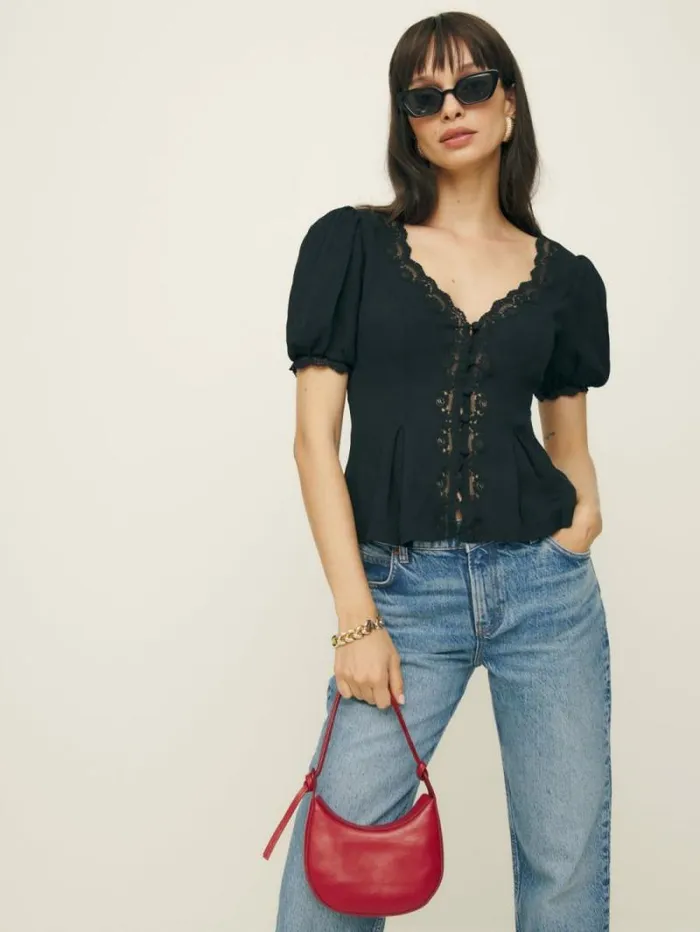 The Reformation Minette Top Black 8211 Clothing