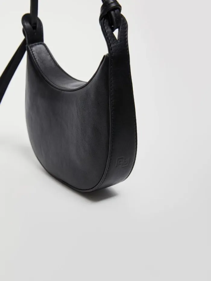 The Reformation Mini Rosetta Shoulder Bag Black Leather 8211 Bags