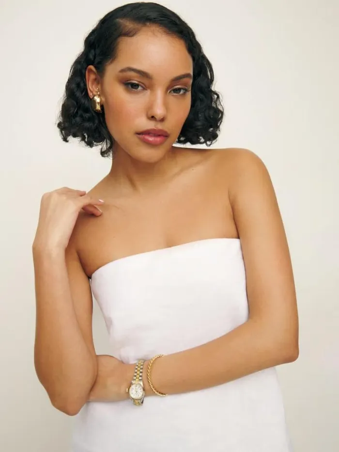 The Reformation Mollie Linen Top White 8211 Clothing