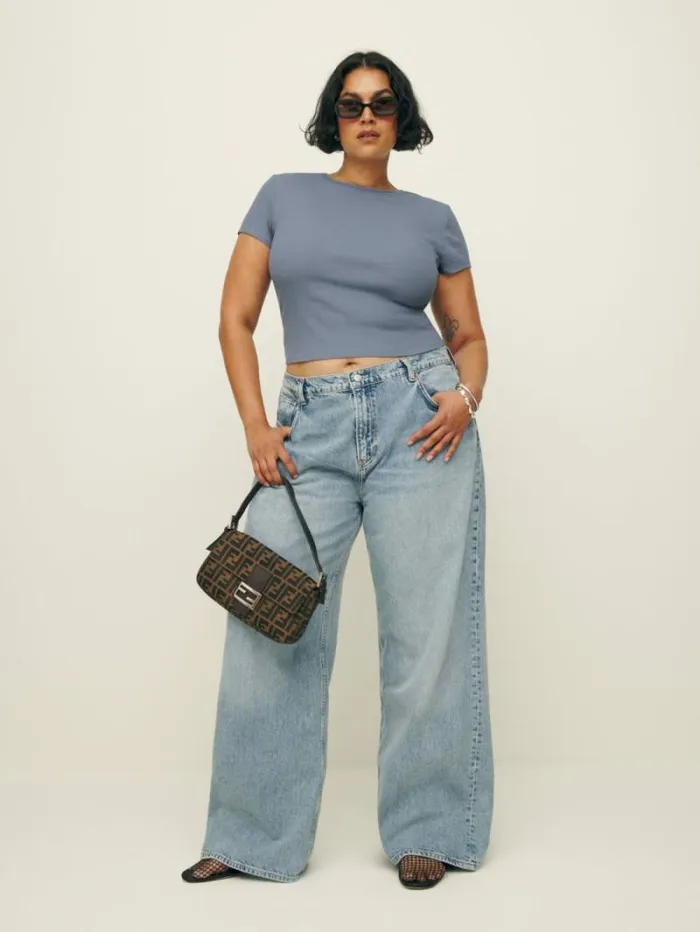 The Reformation Muse Tee Es Cornflower 8211 Clothing