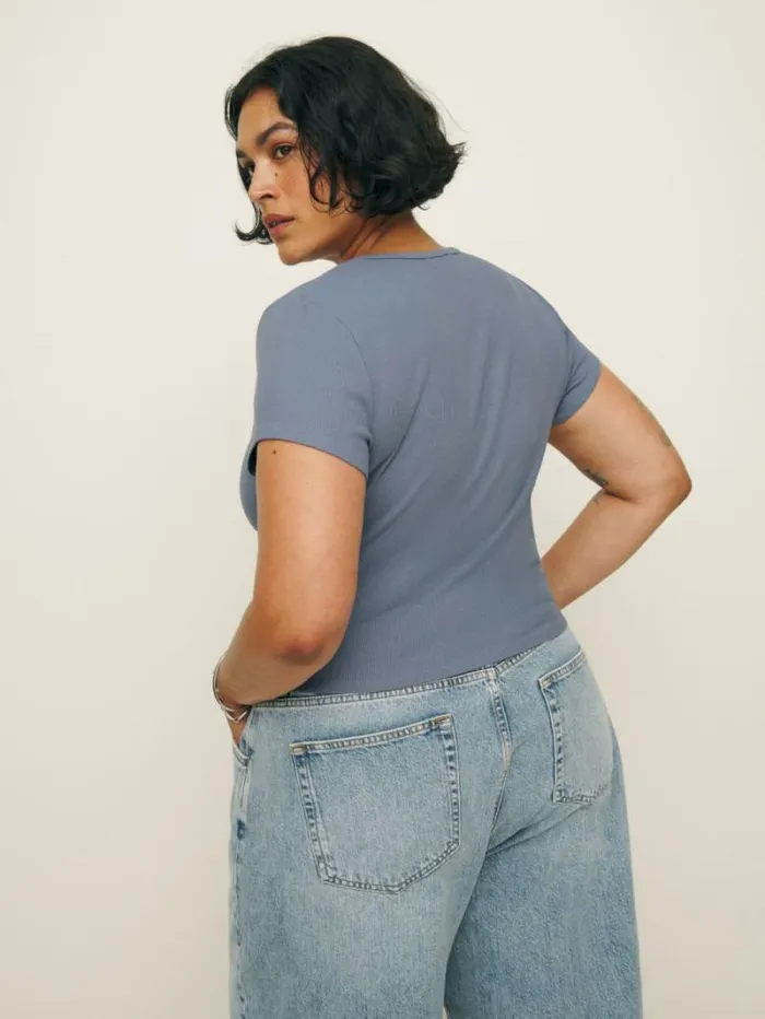The Reformation Muse Tee Es Cornflower 8211 Clothing