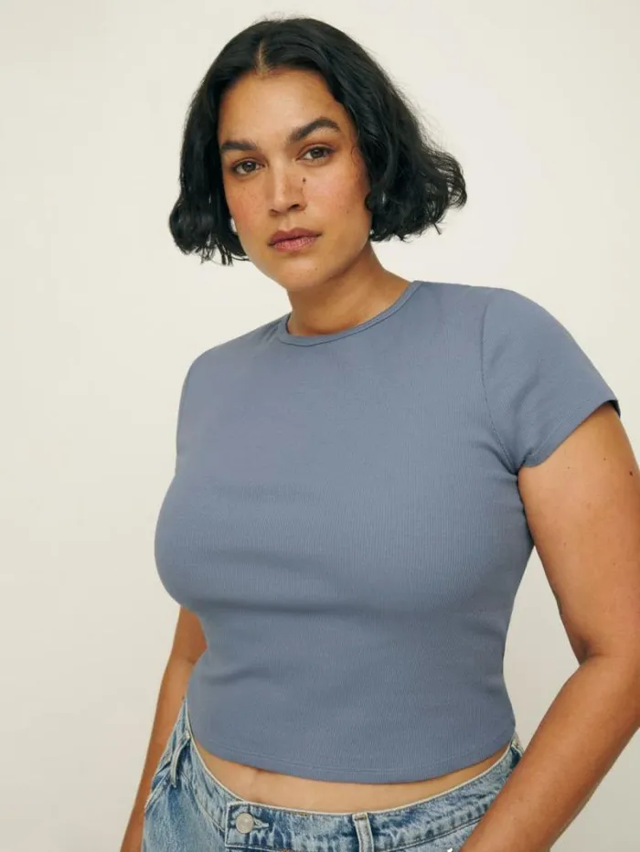The Reformation Muse Tee Es Cornflower 8211 Clothing