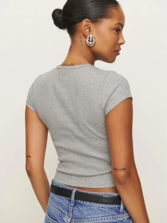 The Reformation Muse Tee Heather Grey 8211 Clothing