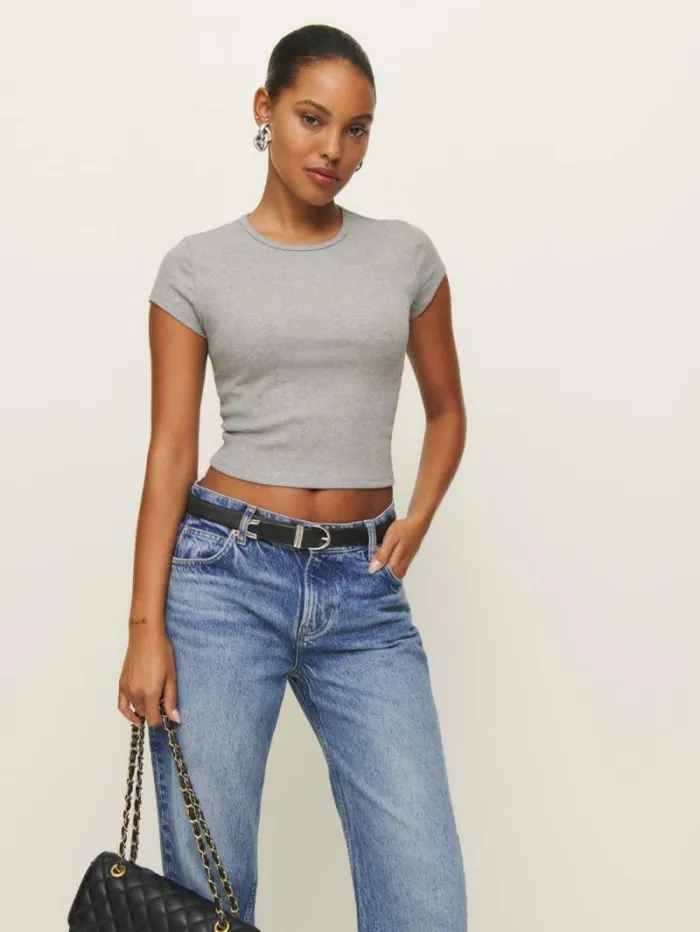 The Reformation Muse Tee Heather Grey 8211 Clothing