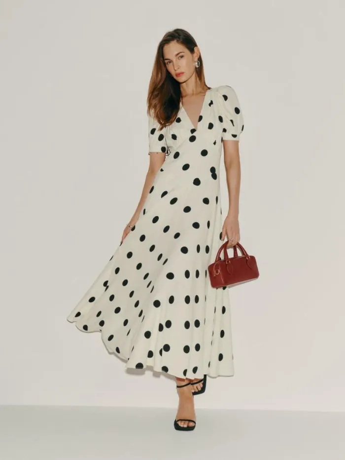 The Reformation Naira Dress Pluto Dot 8211 Clothing