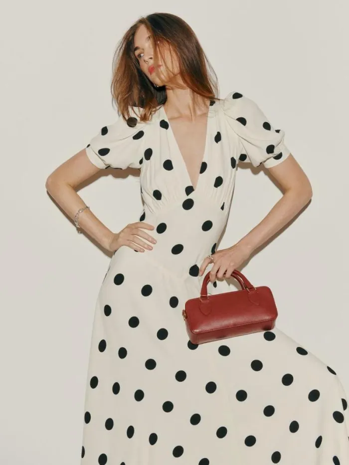 The Reformation Naira Dress Pluto Dot 8211 Clothing