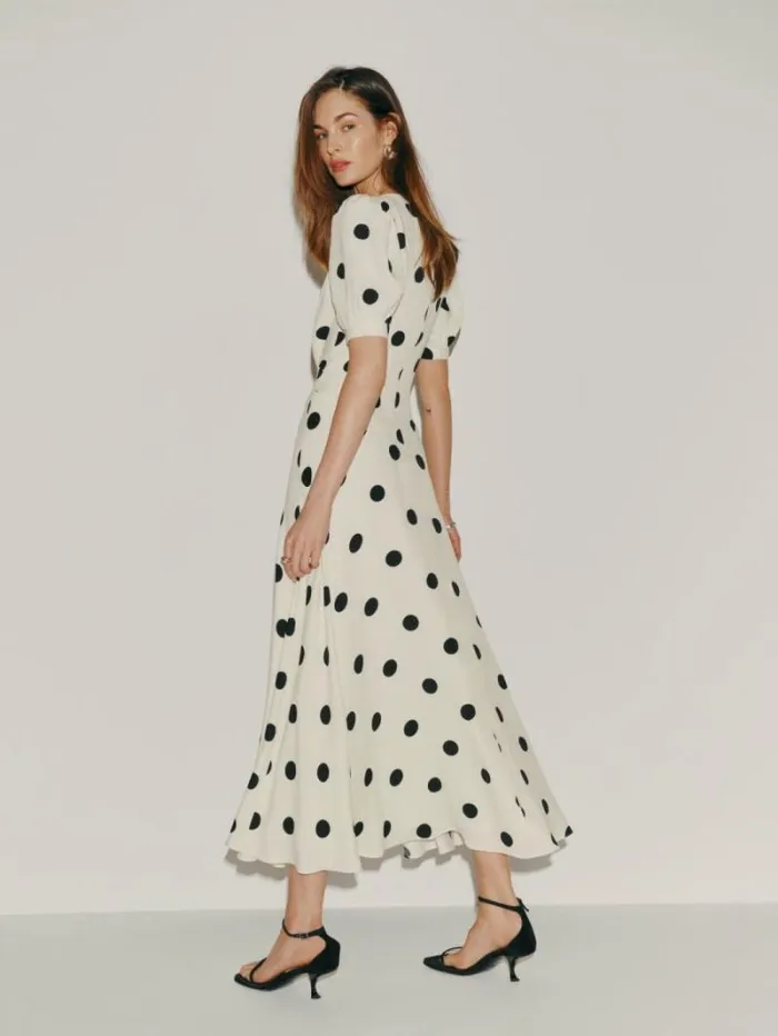 The Reformation Naira Dress Pluto Dot 8211 Clothing