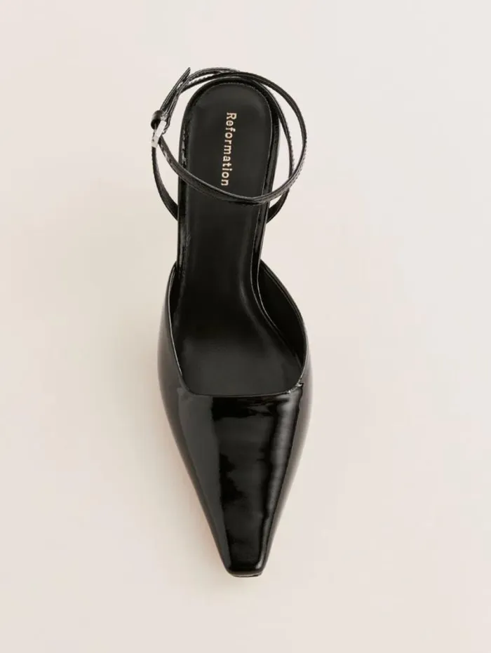 The Reformation Natasha Pump Black Patent 8211 WeddingsShoes