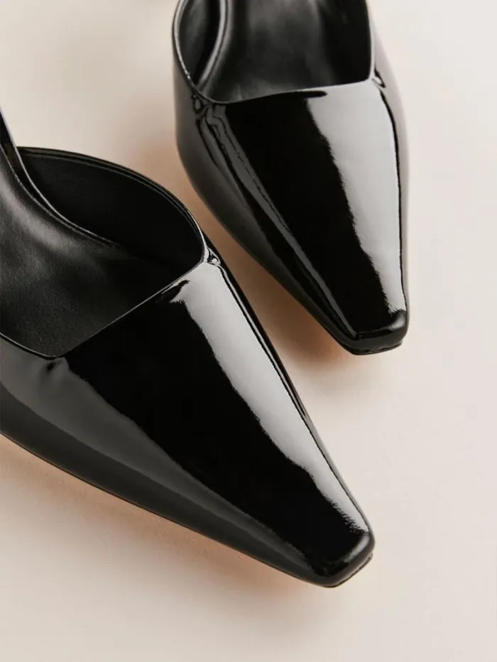 The Reformation Natasha Pump Black Patent 8211 WeddingsShoes