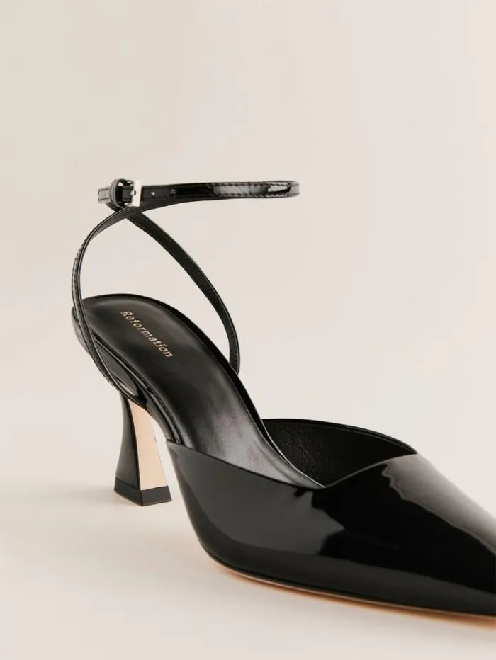 The Reformation Natasha Pump Black Patent 8211 WeddingsShoes