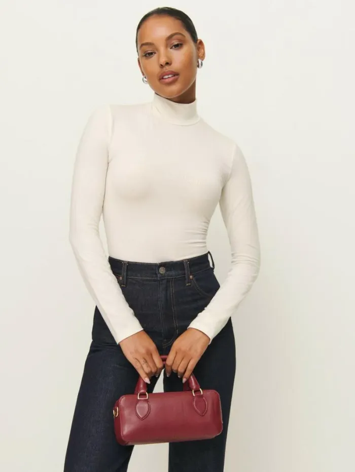 The Reformation Nell Knit Top Horchata 8211 Clothing