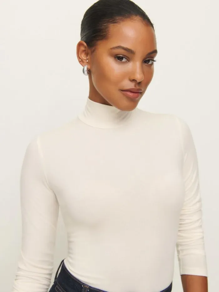 The Reformation Nell Knit Top Horchata 8211 Clothing