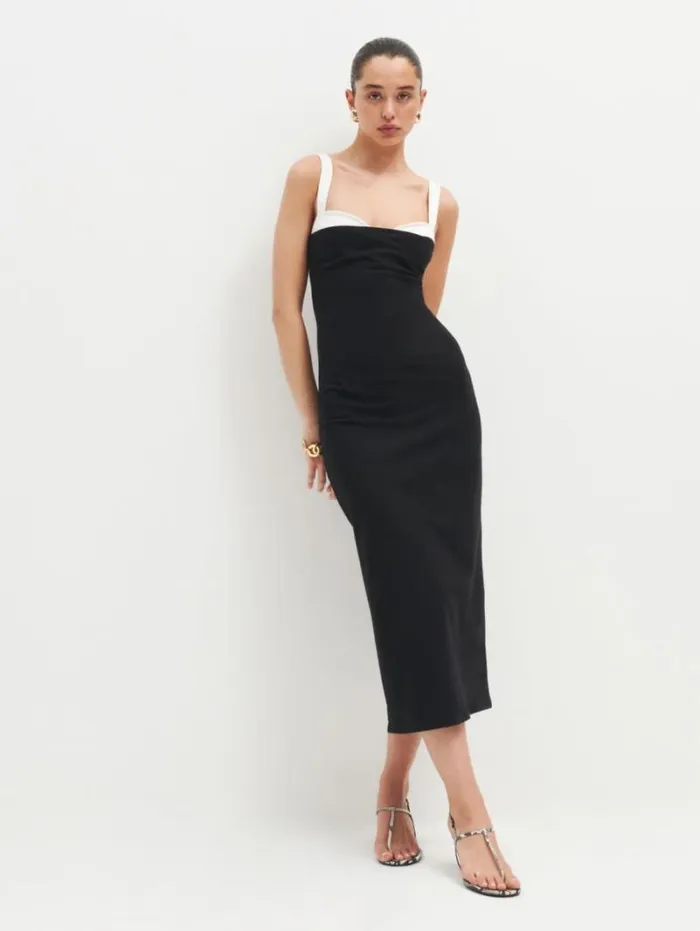 The Reformation Nelle Knit Dress Black 8211 Clothing