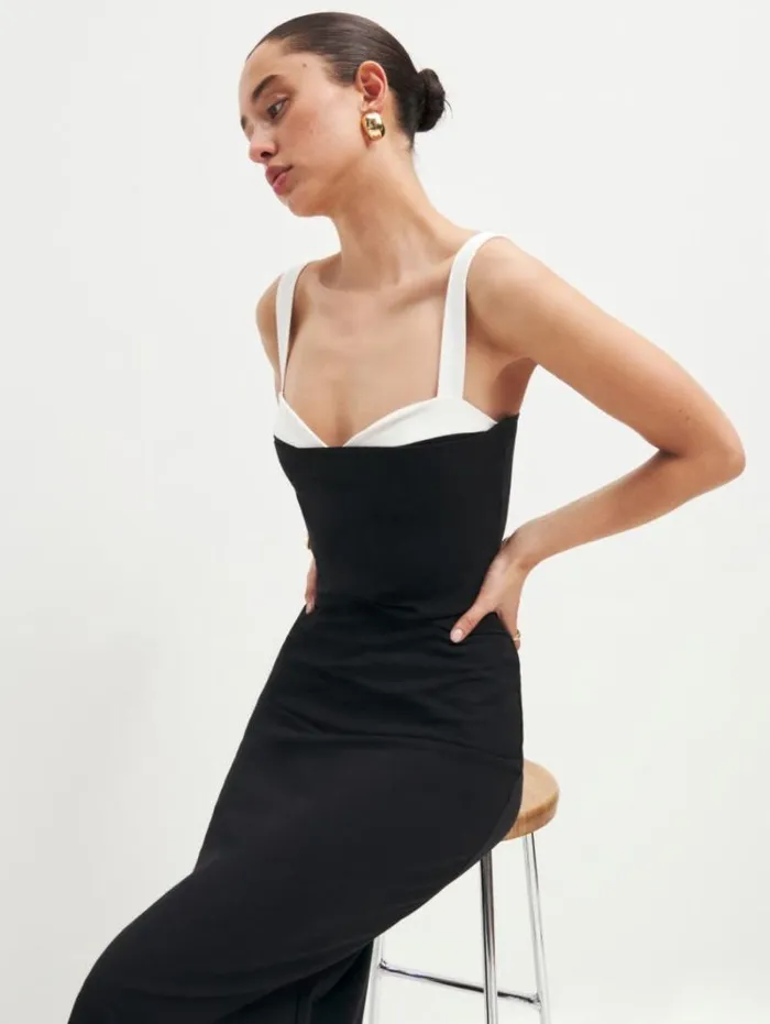 The Reformation Nelle Knit Dress Black 8211 Clothing