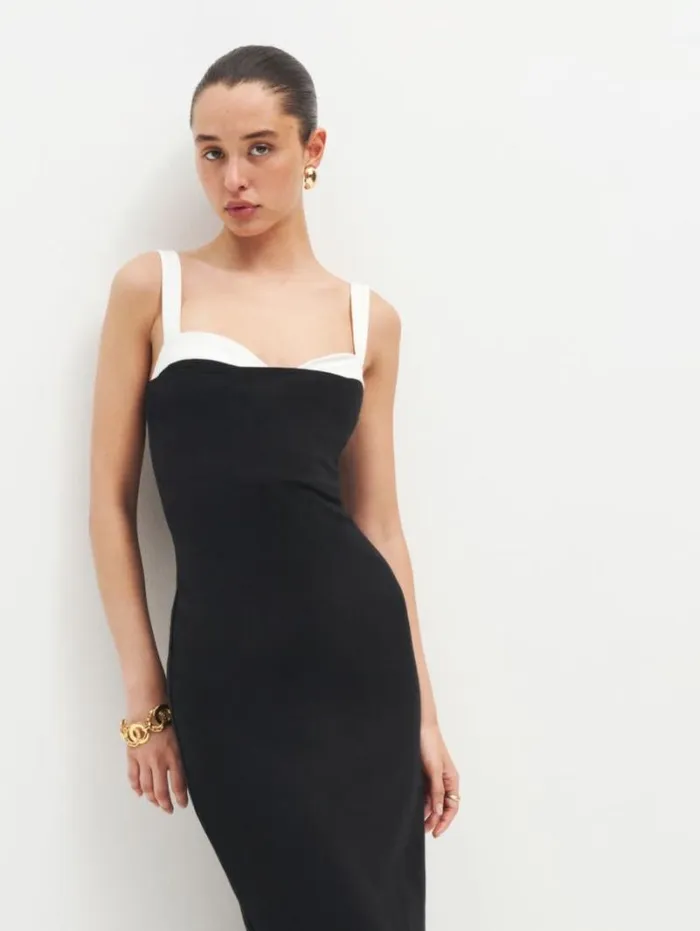 The Reformation Nelle Knit Dress Black 8211 Clothing