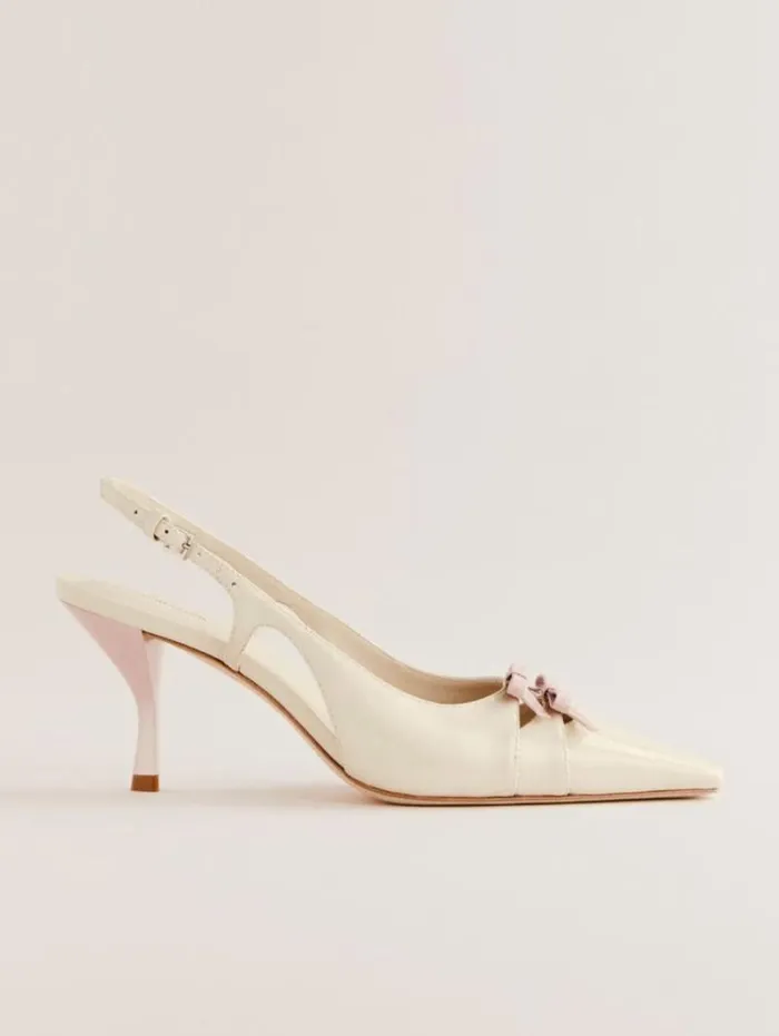 The Reformation Noreen Slingback Pump Almond Alabaster 8211 WeddingsShoes