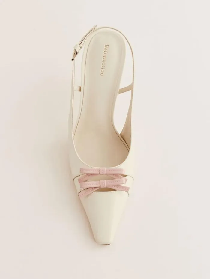 The Reformation Noreen Slingback Pump Almond Alabaster 8211 WeddingsShoes