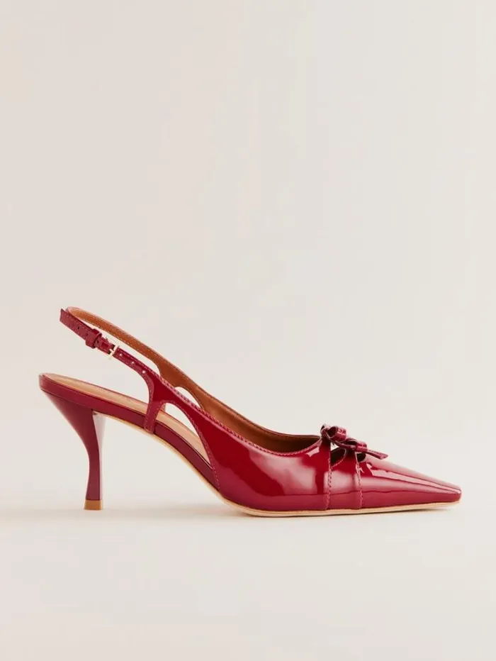 The Reformation Noreen Slingback Pump Scarlet Patent 8211 WeddingsShoes