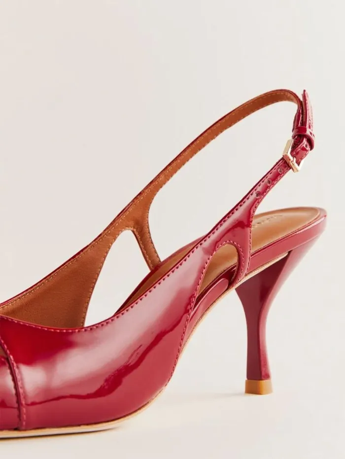 The Reformation Noreen Slingback Pump Scarlet Patent 8211 WeddingsShoes