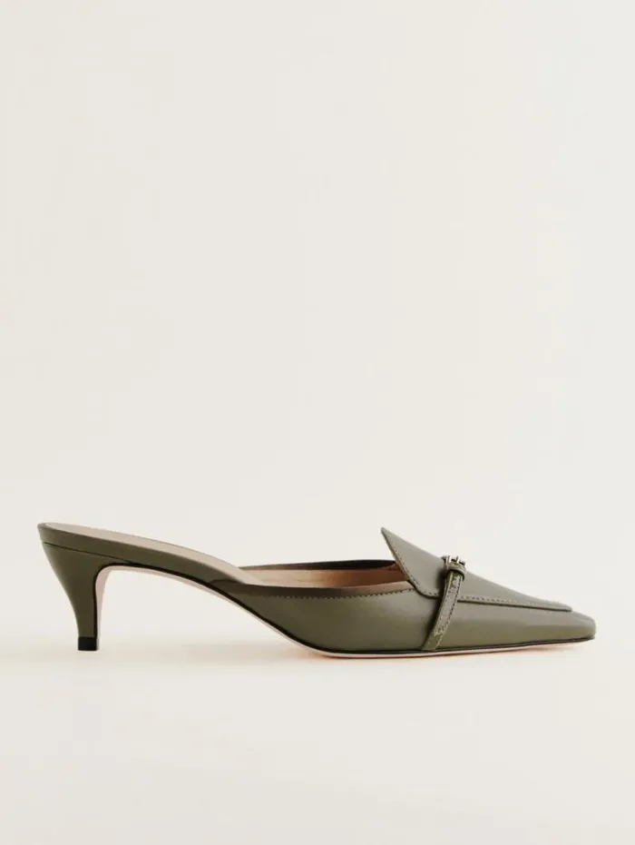 The Reformation Norris Heeled Mule Pickle 8211 Shoes
