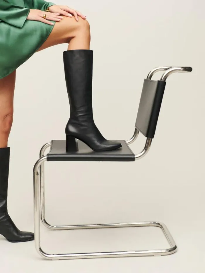 The Reformation Nylah Nappa Knee Boot Black 8211 Shoes