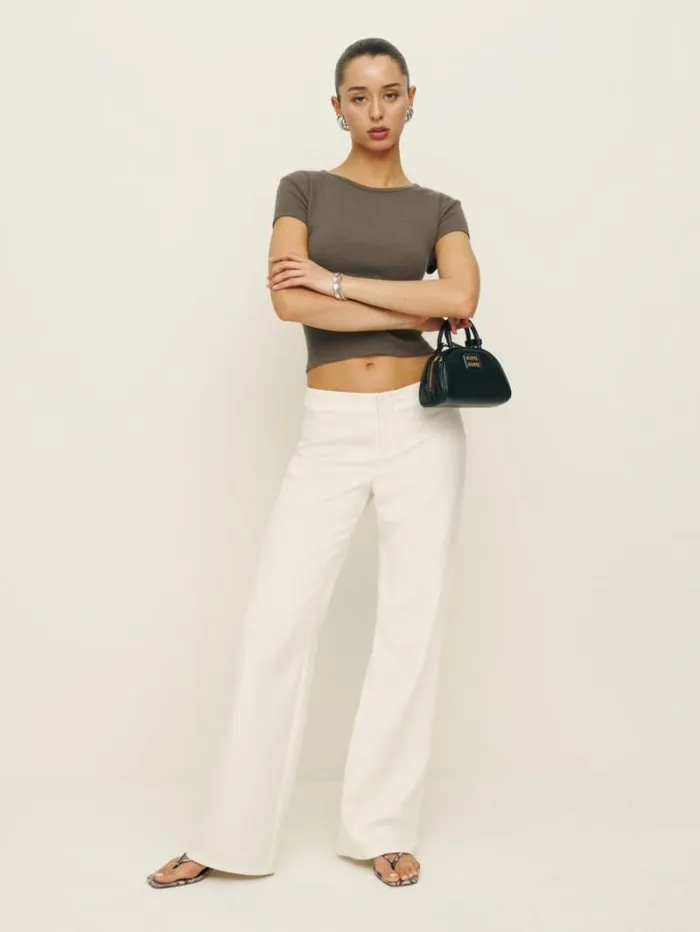 The Reformation Olive Knit Top Poppyseed 8211 Clothing