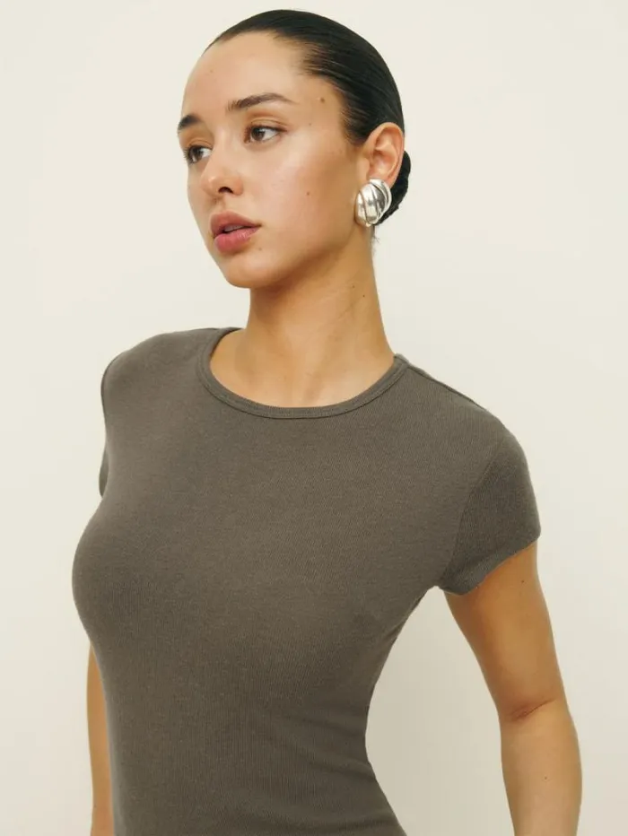 The Reformation Olive Knit Top Poppyseed 8211 Clothing
