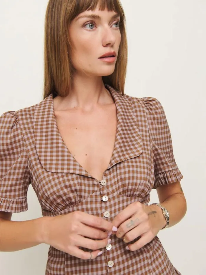 The Reformation Olli Top Audrie Check 8211 Clothing