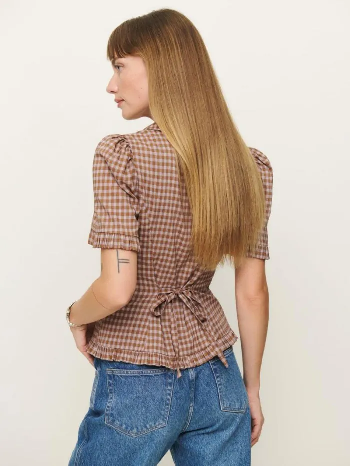 The Reformation Olli Top Audrie Check 8211 Clothing