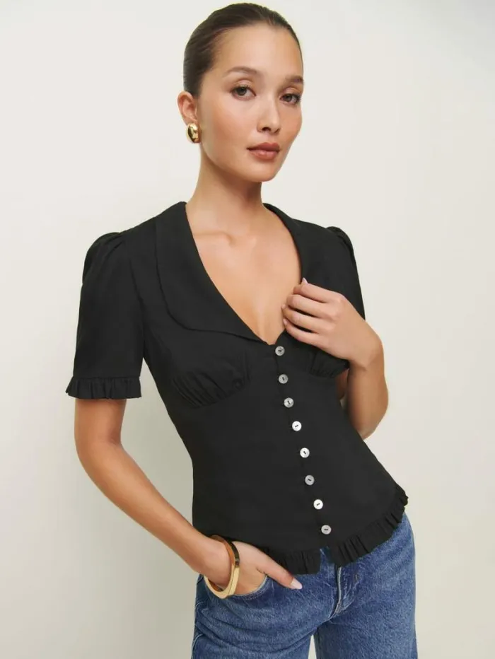 The Reformation Olli Top Black 8211 Clothing