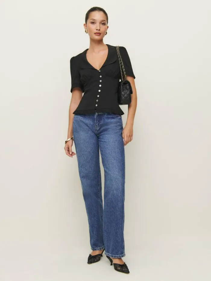 The Reformation Olli Top Black 8211 Clothing